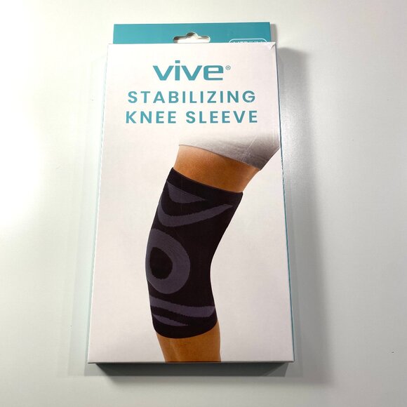 Vive Stabilizing Knee Sleeve, Size Medium in Black and Gray with compression - Picture 1 of 10